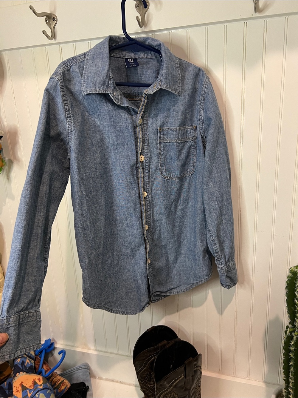 GAP Light Blue Denim Button-Down Shirt